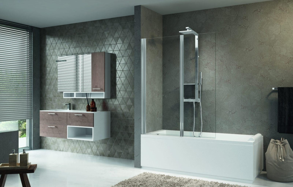 Badewannen Trennwand 50x70x150cm Aurora2