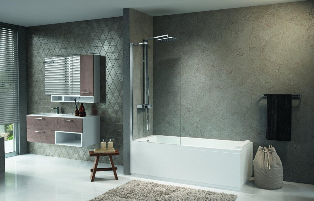 Badewannen Trennwand 70x150cm Aurora 5