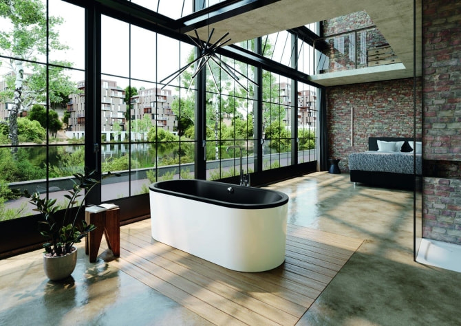 Badewanne Stahl Classic Duo Oval freist.