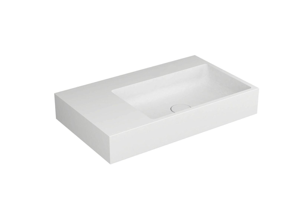 Waschtisch white 80x48cm asym. li. o. HL