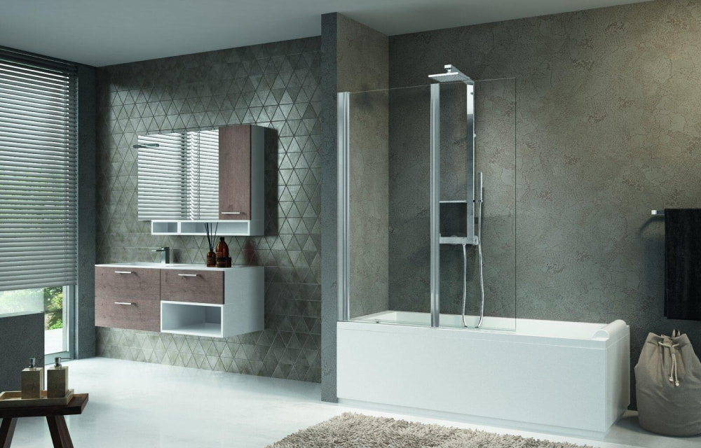 Badewannen Trennwand 50x70x150cm Aurora2