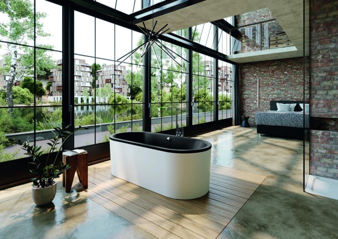 Badewanne Stahl Classic Duo Oval freist.