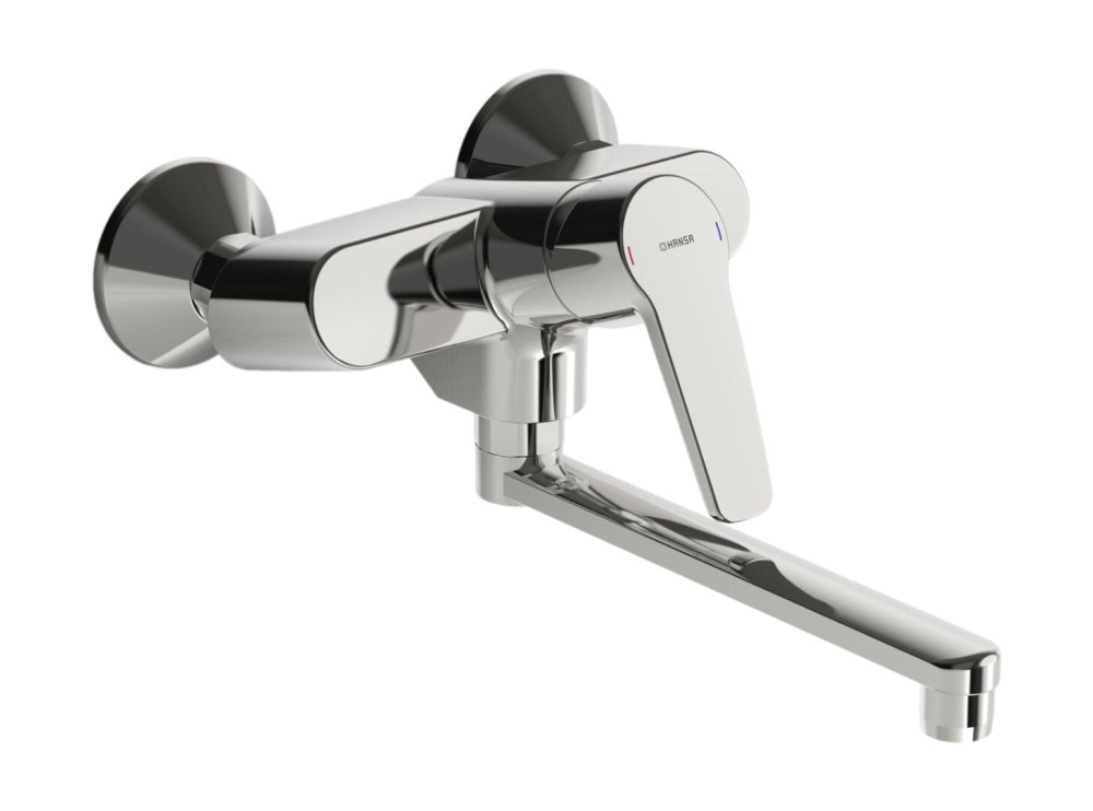 Einhand-Spültisch-Wandbatt. Hansapolo