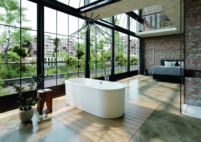 Badewanne Stahl Classic Duo Oval freist.