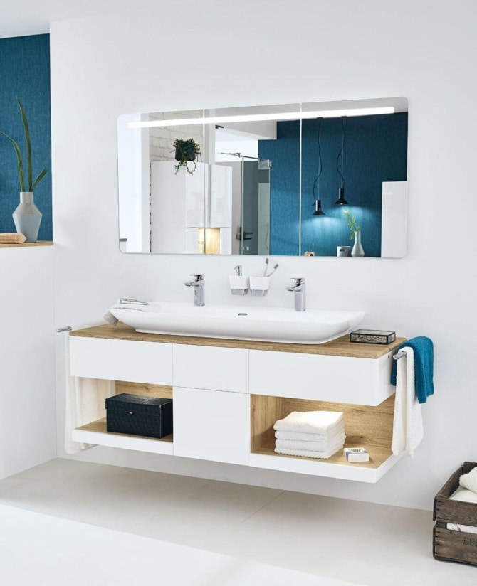 Vorbauspiegel.BT white H75xT16xB160cm