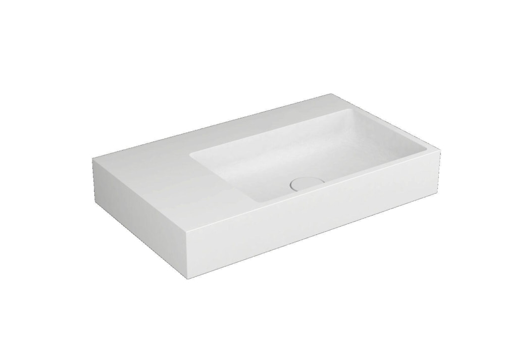 Waschtisch white 80x48cm asym. li. o. HL