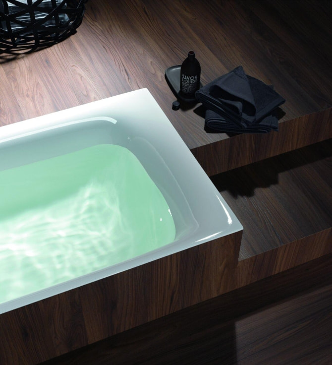 Recht-Eck-Badewanne Stahl Bettelux