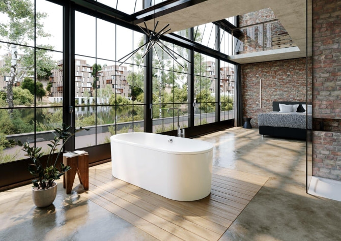 Badewanne Stahl Classic Duo Oval freist.