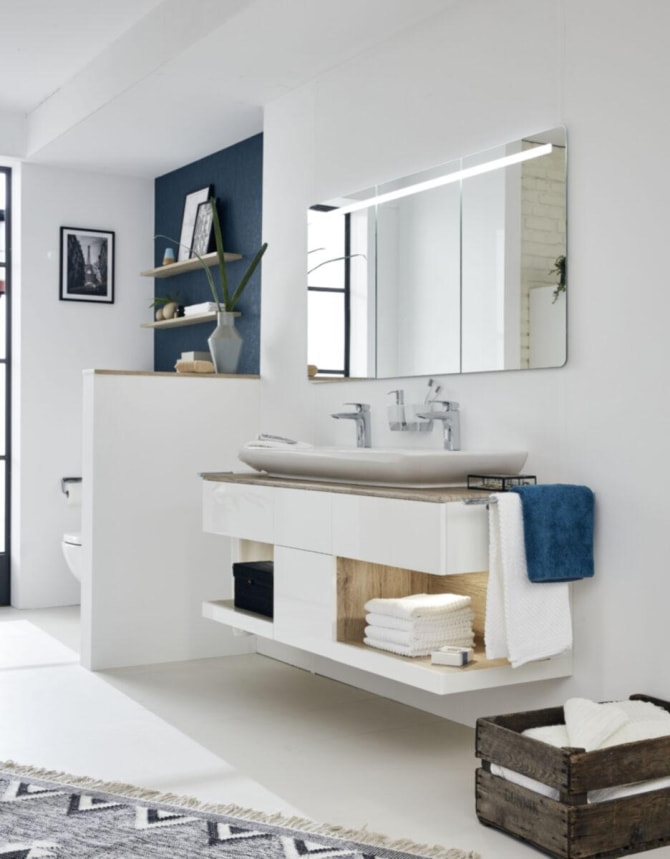 Vorbauspiegel.BT white H75xT16xB160cm